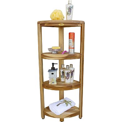 SnazzyCorner 38" teak Wood 4-Tier Corner Shelf