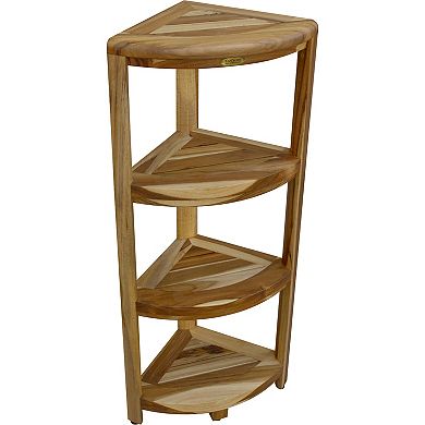 SnazzyCorner 38" teak Wood 4-Tier Corner Shelf