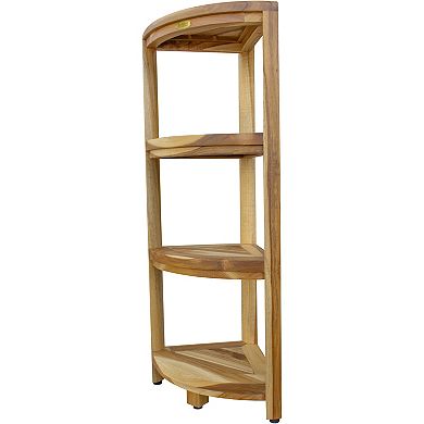 SnazzyCorner 38" teak Wood 4-Tier Corner Shelf