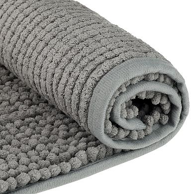 Bath Rugs, Soft Plush & Fluffy Non Slip Extra Thick Microfiber Bathroom Mat, 16" X 24"