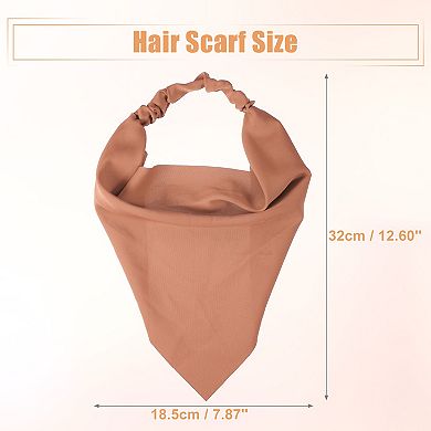 6pcs Hair Scarf Headband Coffee Orange Gray Pink Yellow Beige Triangle