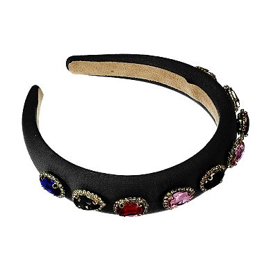 Bling Rhinestone Headband Sponges Wide Edge Rhinestone Headband for Women