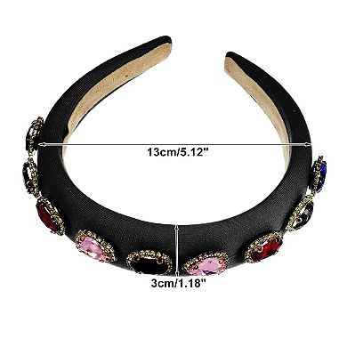 Bling Rhinestone Headband Sponges Wide Edge Rhinestone Headband for Women