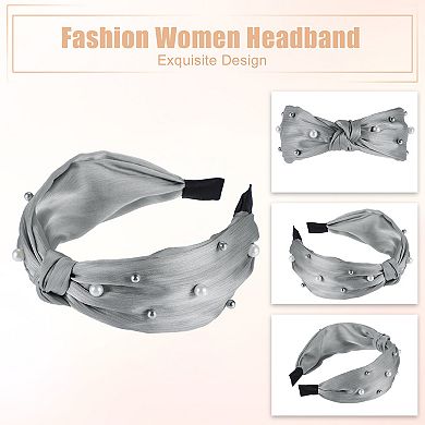 Faux Pearl Knotted Headband Bling Twisted Faux Pearl Headband For Women