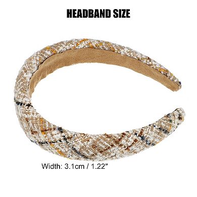 1 Pcs Tweed Padded Headband Fashion Hairband For Woman Non Slip Knitted
