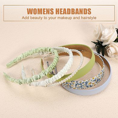 6pcs Fashion Headbands Set Pearl Hair Accessories For Women Party Colorful