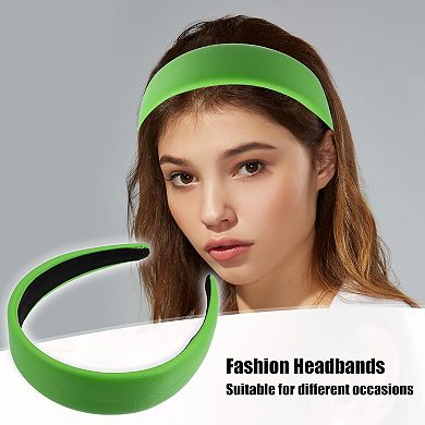 Faux Leather Headband Hairband For Women 1.6 Inch Wide