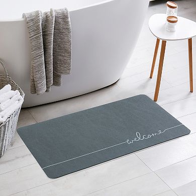 Absorbent Quick Drying Bath Mat Non-slip Floor Rug Rubber Backed For Bathroom Shower Sink, 18" X 28"