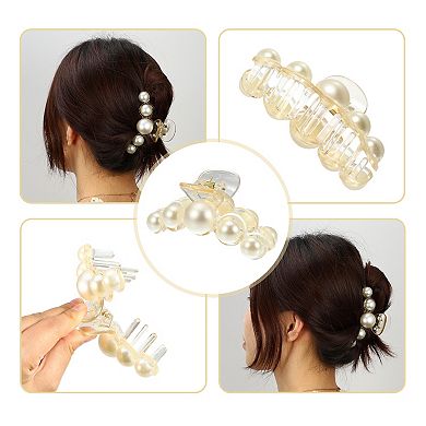 1pc Plastic Hair Claws Hair Barrettes for Women White 2.72"x1.54"x1.30"