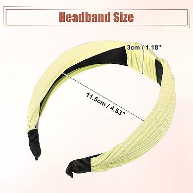 6pcs Wide Knotted Hair Headband For Women Beige Light Coffee Green 1.18" Wide