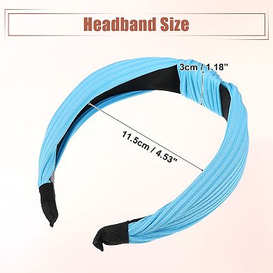 5 Pcs Wide Knotted Headband Wide Headbands For Women Girl Blue Purple 1.18"