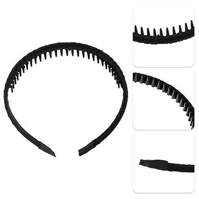 4pcs Women Teeth Comb Headbands Non-slip Head Bandshair Hoop Hairband Black