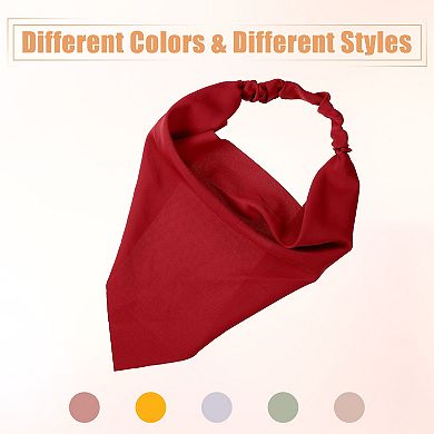 6pcs Hair Scarf Headband Non Slip Khaki Pink Wine Red Yellow Gray Green