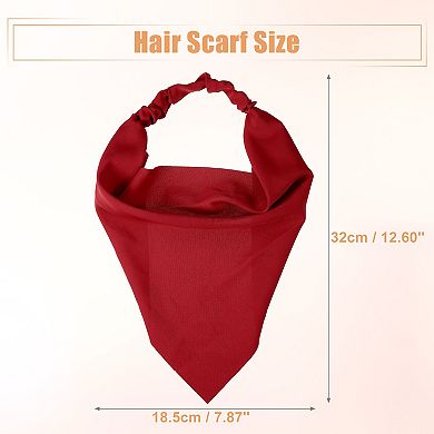 6pcs Hair Scarf Headband Non Slip Khaki Pink Wine Red Yellow Gray Green