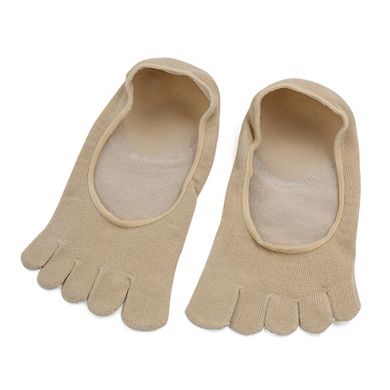 1 Pair Moisturising Comfy Spa treatment Five Toes Gel Heel Socks Skin Color