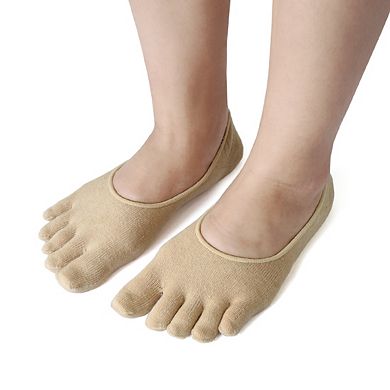 1 Pair Moisturising Comfy Spa treatment Five Toes Gel Heel Socks Skin Color