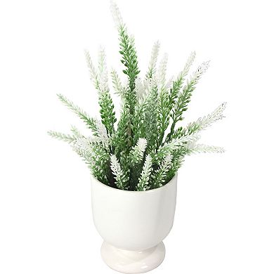 Artificial White Grosso Lavender Plant Floor Decor