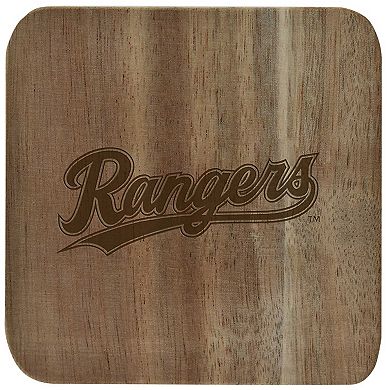 The Memory Company Texas Rangers 6-Pack Acacia Wood Coaster Set