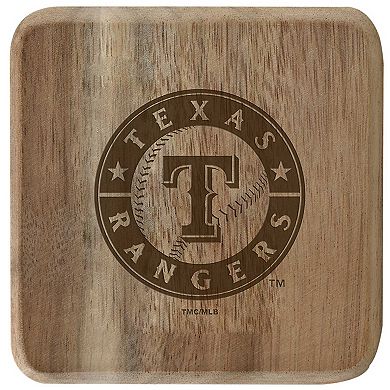 The Memory Company Texas Rangers 6-Pack Acacia Wood Coaster Set