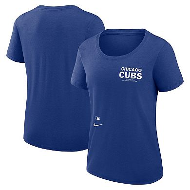 Women's Nike Royal Chicago Cubs Authentic Collection Performance Scoop Neck T-Shirt