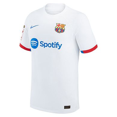 Men's Nike Robert Lewandowski White Barcelona 2023/24 Away Authentic Jersey