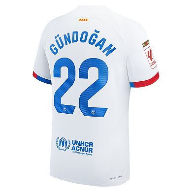 Men's Nike Ilkay Gündogan White Barcelona 2023/24 Away Match Authentic Player Jersey