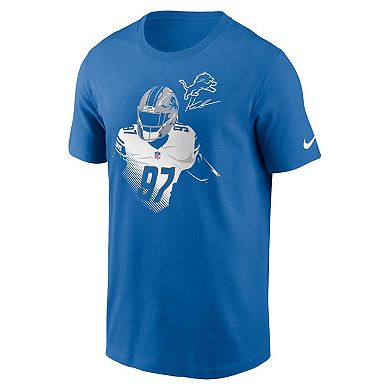 Men's Nike Aidan Hutchinson Blue Detroit Lions Player Graphic T-Shirt