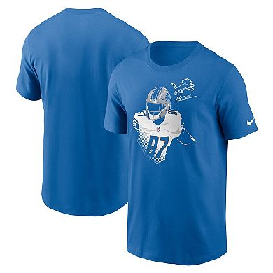 Men's Nike Aidan Hutchinson Blue Detroit Lions Player Graphic T-Shirt