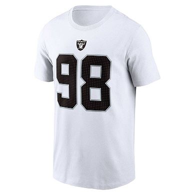 Men's Nike Maxx Crosby White Las Vegas Raiders Player Name & Number T-Shirt
