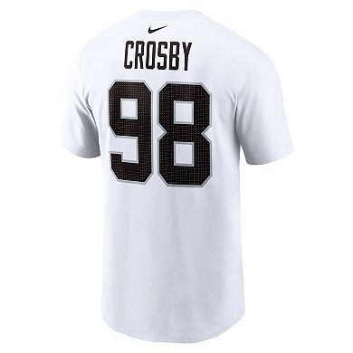 Men's Nike Maxx Crosby White Las Vegas Raiders Player Name & Number T-Shirt