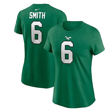 Women's Nike DeVonta Smith Kelly Green Philadelphia Eagles Player Name & Number T-Shirt
