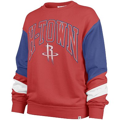 Women's '47 Red Houston Rockets 2023/24 City Edition Nova Crew Pullover Sweatshirt