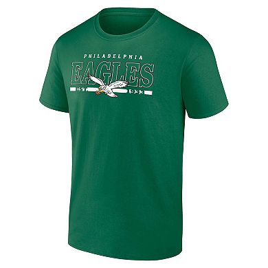 Men's Fanatics Branded Black/Kelly Green Philadelphia Eagles Throwback T-Shirt Combo Set