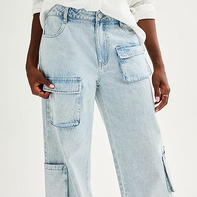 Juniors' Tinseltown Low Rise Cargo Jeans