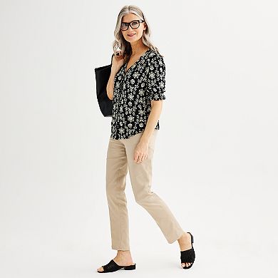 Women's Croft & Barrow?? V-Neck Button Down Top 