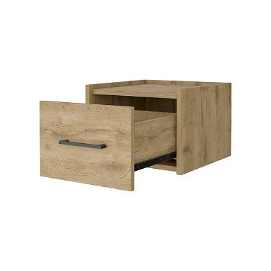 Elfrida Wall-mounted Nightstand, Sleek Single-drawer Design With Spacious Top Shelf
