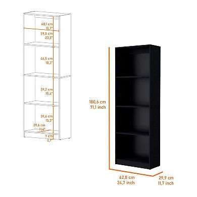 Sutton Bookcase With Tier Storage Shelves