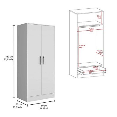 Solon 2 Piece Bedroom Set, White