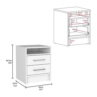 Solon 2 Piece Bedroom Set, White