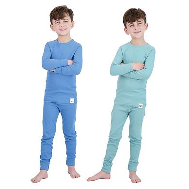 Sleep On It 100% Organic Cotton Rib Knit Snug-fit 4 & 6-piece Pajama Sets For Boys - Toddler