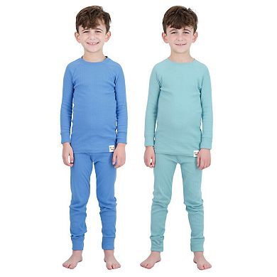 Sleep On It 100% Organic Cotton Rib Knit Snug-fit 4 & 6-piece Pajama Sets For Boys - Toddler