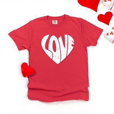 Love Heart Distressed Garment Dyed Tees