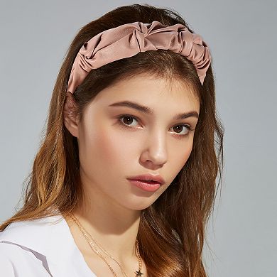 1 Pcs Pu Leather Pleated Headband Fashion Hairband For Woman Non Slip