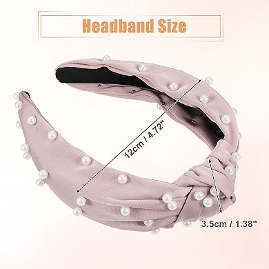 Faux Pearl Knotted Headband, Classic Casual Style Headband For Women