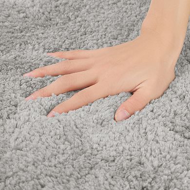 Luxury Furry Soft Solid Plush Bath Mat , 16" X 24"