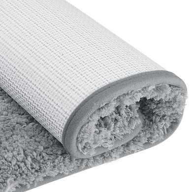 Luxury Furry Soft Solid Plush Bath Mat , 16" X 24"