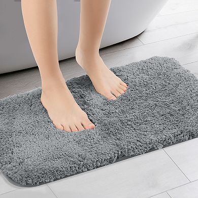 Luxury Furry Soft Solid Plush Bath Mat , 16" X 24"