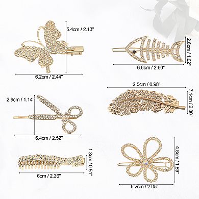 1 Set Cartoon Cute Style Non-slip Hair Clip For Women Girls Gold Tone