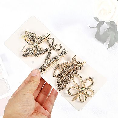 1 Set Cartoon Cute Style Non-slip Hair Clip For Women Girls Gold Tone