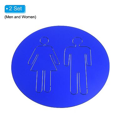 3.94 Inches Restroom Sign Acrylic Self-adhesive Door Signs, 2 Set